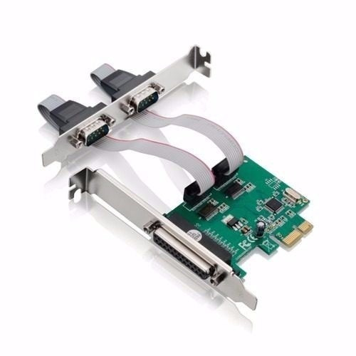 Placa Pci-e Express Com 2 Portas Serial Db9 Rs232, Paralela