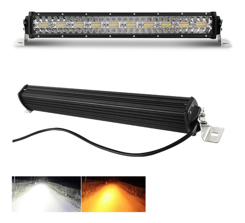 Barra Led Recta Tripl Linea 8d C/flash Ambar/blanco 35cm