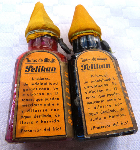 Monijor62-antiguo Coleccion Pelikan 2 Frascos Tintas Cerrado (Usado)