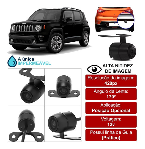 Kit Camera Ré Borboleta Colorida Jeep Renegade 2016 A 2019