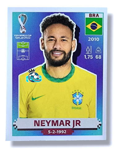 Neymar Jr Estampa Borde Blanco Mundial Qatar 2022 Panini