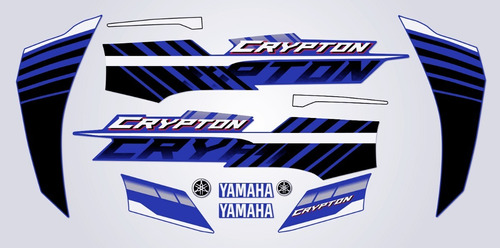 Calcos Yamaha Crypton 2021 Moto Azul