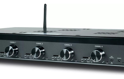 Amplificador Receiver Som Ambiente Frahm Slim 4100 Optical Cor Preto