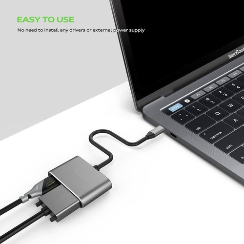 Adaptador Usb Tipo C A Hdmi Vga Convertidor De Vídeo 4k