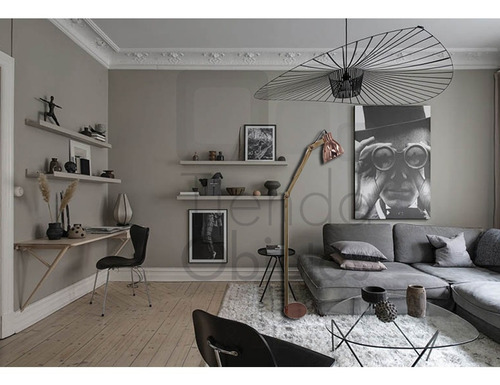 Imagen 2 de 10 de Lámpara De Pie Moderna Estilo Nordico E27 Serena Cobre