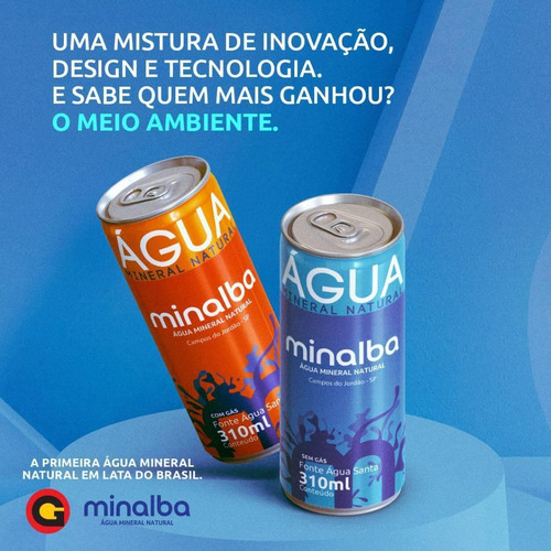 Agua Mineral Com Gás Minalba Lata 310ml 12 Unidades