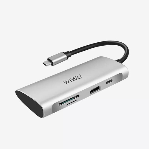 Wiwu Alpha 731hp Hub 7 En 1 Usb-c A Usb 3.0 Hdmi Sd Gray _ap