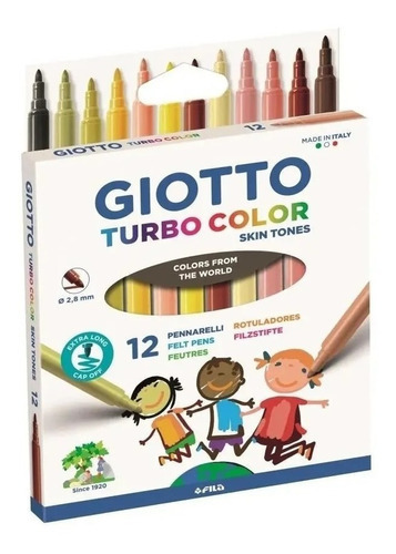 Marcadores Giotto Turbo Color Skin Tones X 12 Colores
