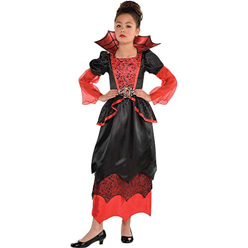 Disfraz De Reina Vampira Negra Y Roja, Talla Infantil G...