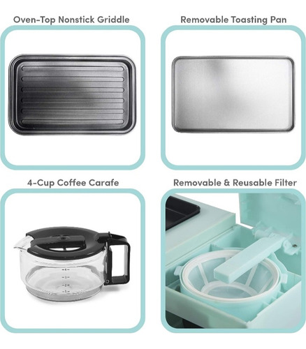 Estación De Desayuno 3 En 1 Horno Tostador Eléctrico