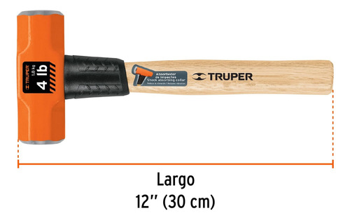 Comba Octagonal 4 Lb Mango De Madera 12 Truper 16508