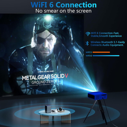 Proyector Xnoogo, Native 1080p 5g Wifi Bluetooth 1000 Ansi
