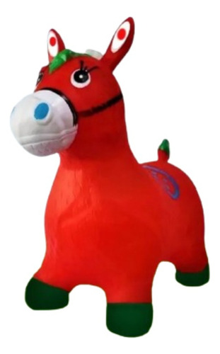 Cavalinho Upa Upa Infantil Com Som Resistente Inflável Cor Vermelho
