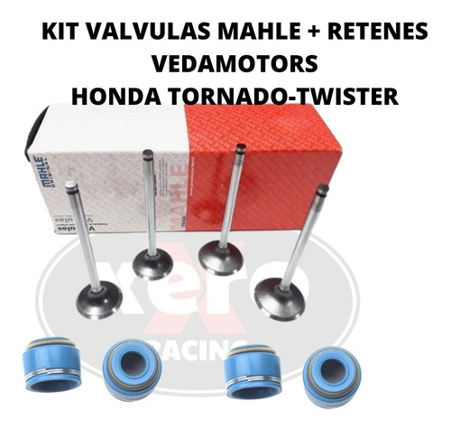 Jgo 4 Valvulas Mahle+reten Vedamotors Honda Tornado Twister 