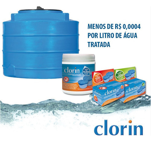 Cloro Clorin Para 10.000 L D'água Embalagem Com 25 Pastilhas