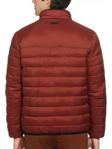 Chamarra Perry Ellis Lightweight Hooded Puffer Vino Hombre 4