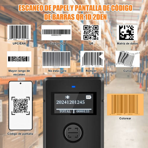 Mini Lector De Códigos De Barras 2.4 G Inalambrico/bt/usb