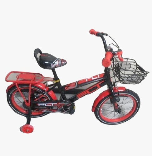 Bicicleta Rin 16 Plt Rockstar Para Niños Color Rojo