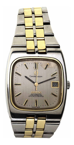 Omega Constellation Aço E Ouro Maciço 18k Relogio Automatico Chronometer Calendario Segundeiro Tinge Assinado J21693