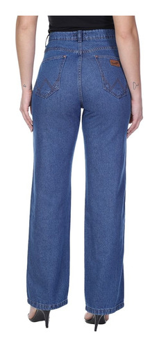 Calça Jeans Resistente Azul Lançamento Cós Alto Wide Leg