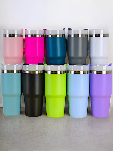 Termo De Acero Inoxidable 480 Ml Con Agarradera Fab-10 Gris
