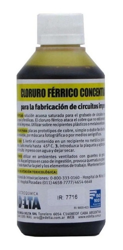 Cloruro Ferrico Concetrado 500cc Placas Electr 1° Delta