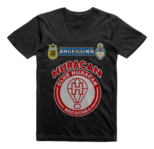 Remera Algodon Negra Club Huracan De Necochea