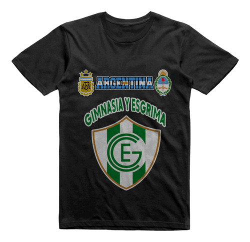 Remera Infantil Negra Gimnasia Y Esgrima Chivilcoy