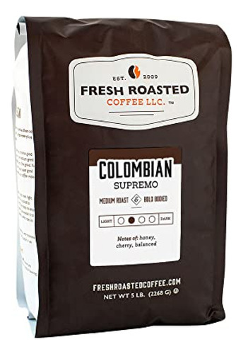 Cafe De Grano  Café Tostado Fresco, Supremo Colombiano, 5 Lb