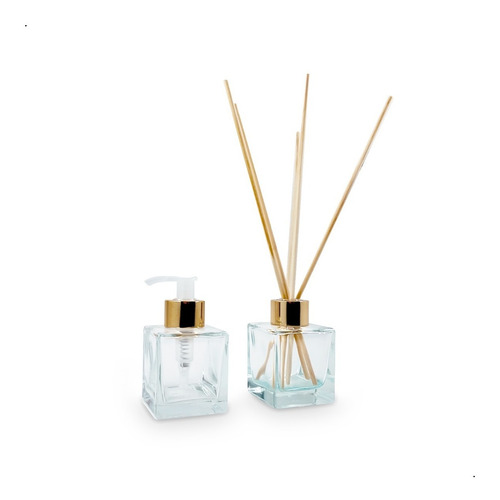 Imagem 1 de 8 de 4 Frascos Vidro-cubo De 100ml Para Aromatizador E Sab. Full