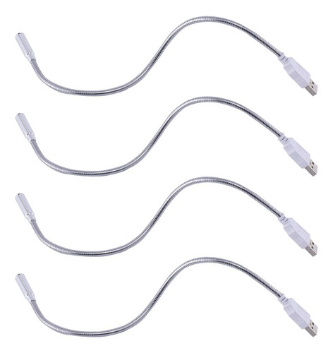 4 Piezas Flexible De Cuello De Cisne Usb Luz Led Portátil De