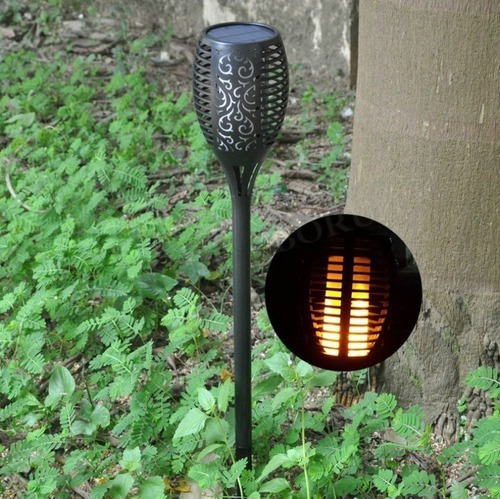 2 Lámparas De Jardín, Luz Solar, Antorcha, Efecto Llama/fueg