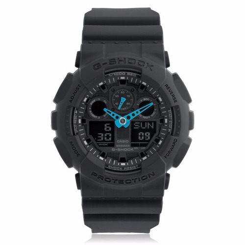 Casio G-shock Ga-100c-8acr, Grey/azul Neon ** Nuevo En Stock