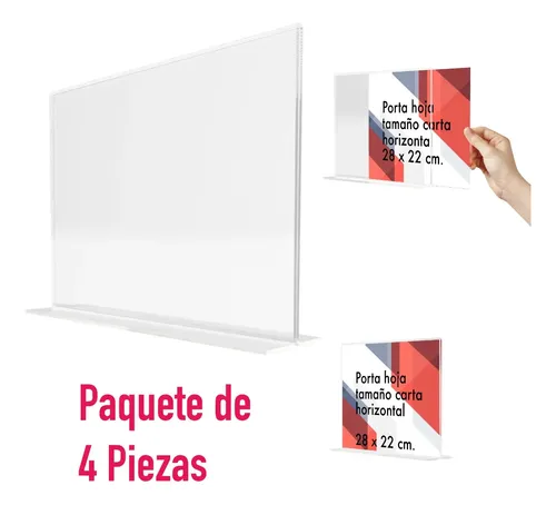 Porta Menú Acrílico Doble Vista Carta Horizontal 28 X 22 Cm | Meses sin ...