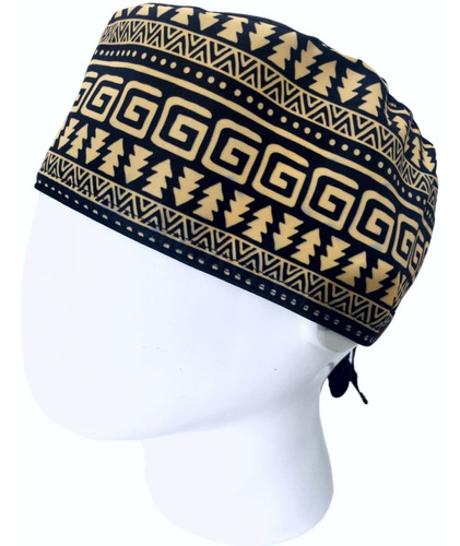 Gorro Quirúrgico Antifluido + Lanyard Etnico Simbolo Marron