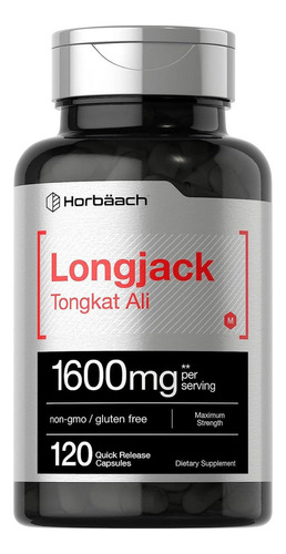 Longjack Tongkat Ali 1600 Mg 120 Capsulas Horbaach Sabor Neutro