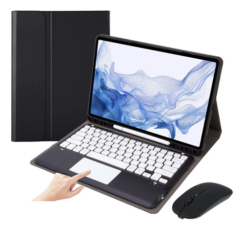 Funda Teclado Para Samsung Tab Plus Fe Mouse Touchpad Tablet