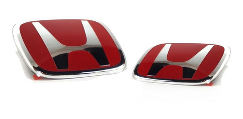 Emblemas  Rojos Honda Civic Delantero Y Trasero