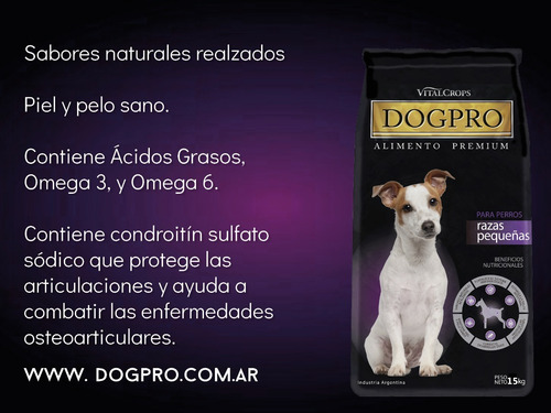 Imagen 3 de 6 de Alimento Premium Dogpro Adultos Mordida Pequeña X 15 Kg