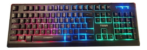 Teclado Gamer Pc  Retroiluminado Usb Luces Led Noga Nkb-5020 Color Del Teclado Negro