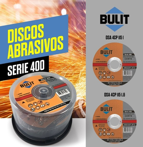 10 Discos De Corte Bulit Amoladora S400 115 1 - 7 Pulgadas