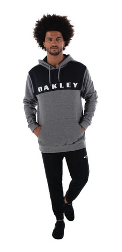 Canguru Moletom Oakley 2144 Sport Pullover Cinza Blusa Fro 