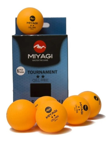 Bolas Para Ping Pong Miyagi 2 Estrellas X6 Unidades Naranja 