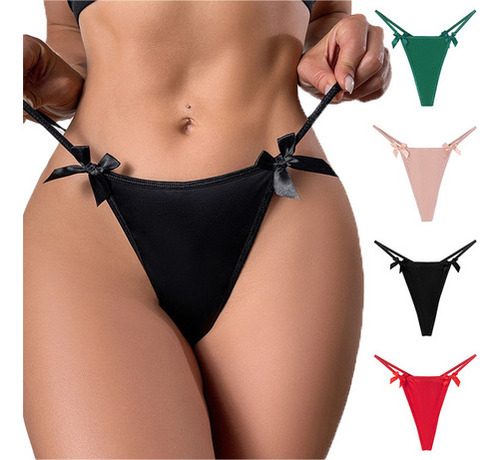 Tanga Sexi De Cintura Baja Para Mujer, Pack De 4 Piezas .