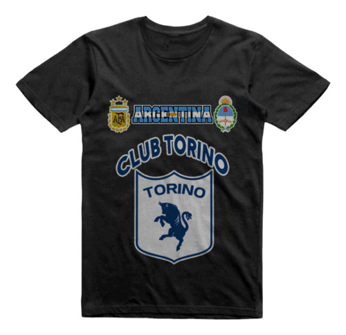 Remera Algodon Negra Club Torino El Bolson