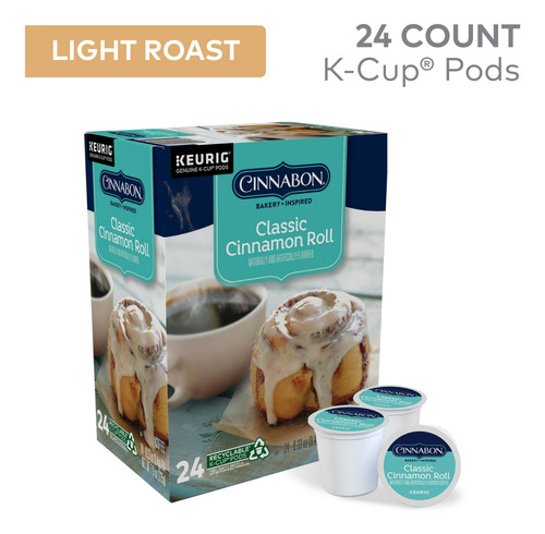Cápsulas Café Cinnabon Classic Cinnamon Roll, 24 K-cups