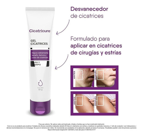 Cicatricure Gel 60gr Cicatrices Estrias Marcas Acne Original