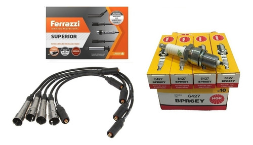 Kit Cables Ferrazzi + Bujias Ngk Vw Gol Power 1.6 G3 / G4 