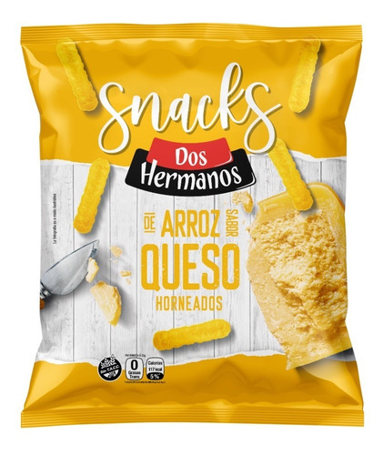 Caja 10 Bastones Arroz Sabor Queso 80g Dos Hermanos Sin Tacc