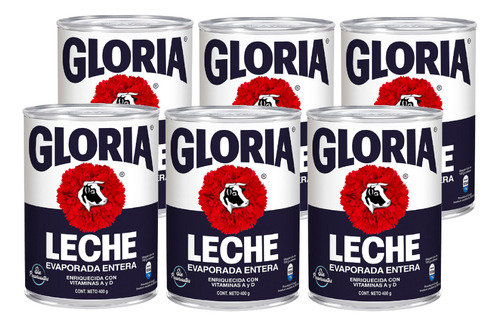 Leche Evaporada Gloria 400g (x6 Unidades)